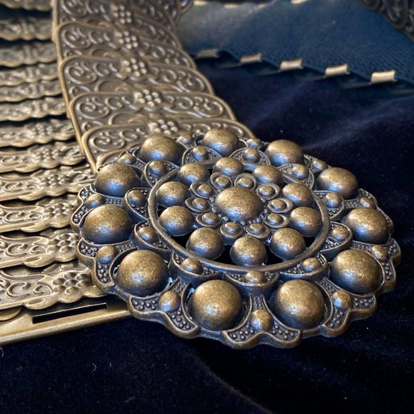 Southwest Bronze Repoussé Metal Scales Hip Belt - Picture 1 of 4